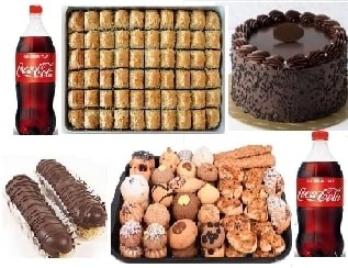 Kalabalık Sofralar İçin Özel Tatlı Seti Baklava Pasta ve İçecek